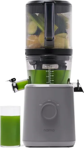 Vista 12 de NAMA J2 Extractor de jugo de prensado en frío – Autoalimentación para operación sin manos con tolva de boca ancha para carga de receta completa Negro