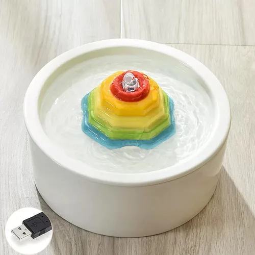Vista 9 de Fuente de agua de cerámica para gatos de 1.5 L/50.73 onzas, dispensador de agua en torre para gatos, dispensador de agua para perros, fuente