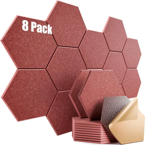 Vista 134 de Paquete de 12 paneles acústicos autoadhesivos de 12 x 10 x 0.4 pulgadas, paneles de espuma a prueba de sonido con alta densidad, elegante diseño