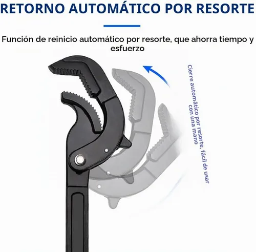 Vista 6 de Juego de 2 llaves autoajustables – Alicates autobloqueantes de 10.5 y 14 pulgadas, multifunción, dientes de 3 lados, mango antideslizante, apto