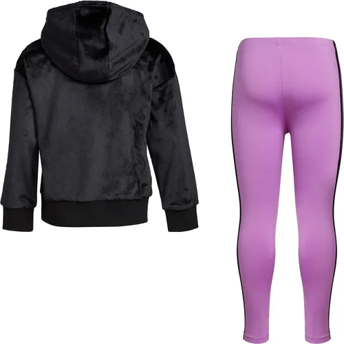 Vista 3 de adidas Conjunto ajustado de 2 piezas de forro polar sedoso con capucha para niñas
