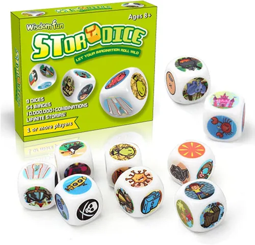 Vista 9 de Happy Story - Paquete de 9 cubos coloridos – Un viaje feliz contar cubos y dados de lenguaje oral, 54 imágenes, combinación de historias ilimitadas