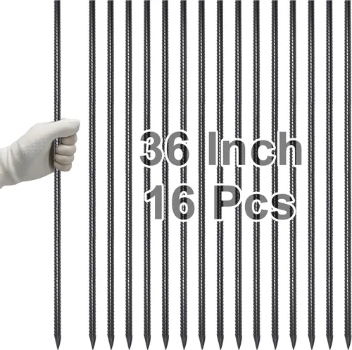 Vista 20 de VVOKGO Estacas de refuerzo de 12 pulgadas de metal con puntas en espiral para asfalto (16 piezas), anclajes galvanizados de 1/2 pulgada de diámetro