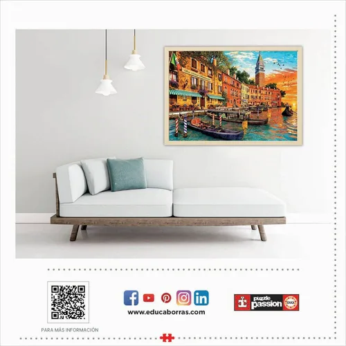 Vista 4 de Educa - San Marco Sunset - Rompecabezas de 6000 piezas - Pegamento para rompecabezas incluido - La imagen completa mide 61.5 x 42.25 pulgadas - A