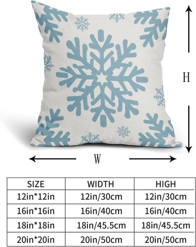 Vista 110 de Fundas de almohada decorativas de Navidad negras 40x40 cm con copos de nieve blancos de Navidad, juego de 2, temática rústica de invierno