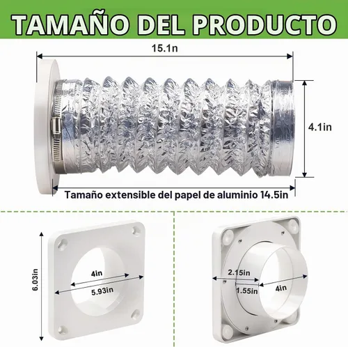 Vista 2 de Kit de conector magnético de ventilación para secadora, sello hermético DV180 de conexión rápida con conducto de 2.6 pies y 4 pulgadas y 2