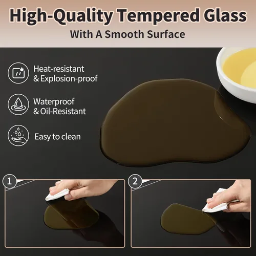 Vista 8 de Tapete de calentamiento para alimentos, L, 22 x 14 pulgadas, bandeja de calentamiento eléctrico de vidrio templado, color negro Keep Food