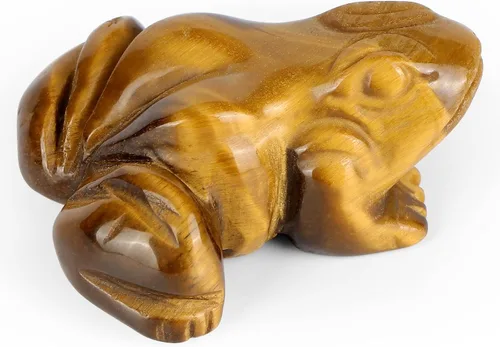 Vista 7 de SMQ Rana de cristal de 2 pulgadas, figura de sangre de dragón natural, decoración de estatua tallada a mano, animal de cristal de piedra curativa