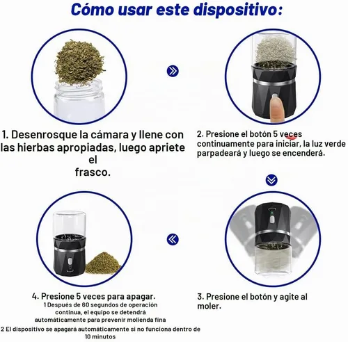 Vista 5 de Mini molinillo eléctrico de hierbas pequeño, trituradora de especias con 2inx3.5inches 1.7oz/1.7 fl oz tarro de vidrio, portátil recargable