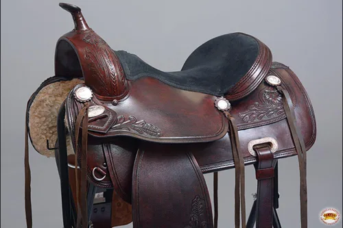 Vista 4 de HILASON Western Horse Saddle American Leather Treeless Trail Placer