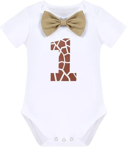 Vista 6 de IWEMEK Disfraz de safari de la selva para el primer cumpleaños de los niños y bebés traje salvaje pantalones cortos tirantes en Y para fotos