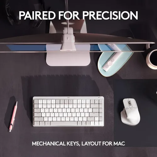 Vista 3 de Logitech Mini teclado mecánico MX + mouse inalámbrico MX Master 3S para Mac, teclas retroiluminadas de perfil bajo, interruptores táctiles más