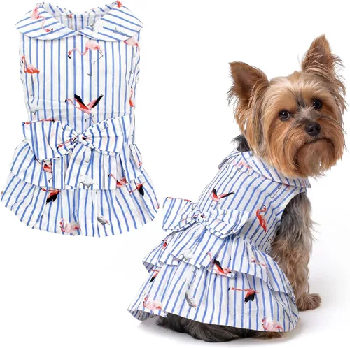 Vista 90 de Parisian Pet Chambray - Vestido para perro - Ligero sin mangas para perro, niña, talla XS Chambray en general