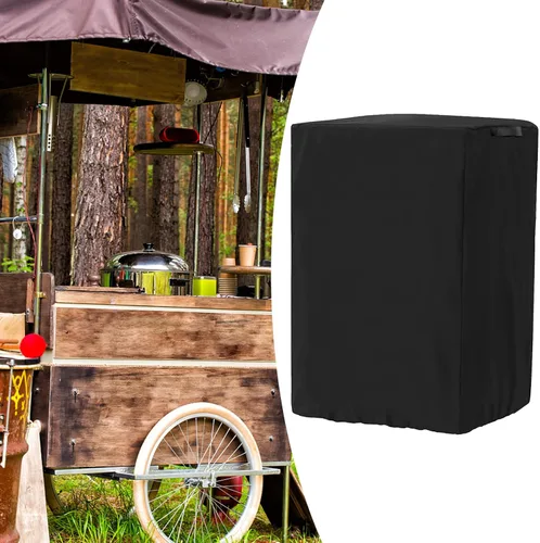 Vista 7 de MDEOOSKY Funda impermeable para carrito de palomitas de maíz 420D, con bolsa de almacenamiento, hebilla resistente al viento y cordón ajustable