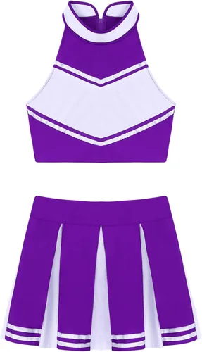 Vista 5 de JanJean Top corto uniforme con falda plisada para mujer colegialas