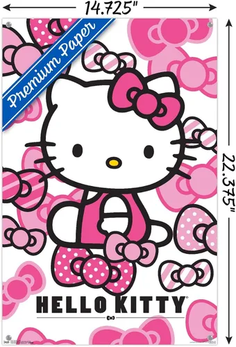 Vista 3 de Trends International Hello Kitty - Póster de pared con lazos y alfileres, 14.725 x 22.375 pulgadas 2-Paquete de póster y pin de empuje