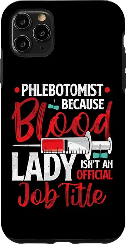 Vista 4 de Funda para iPhone 12 mini flebotomista Because Blood Lady Funny Phlebotomy Nurse para mujer