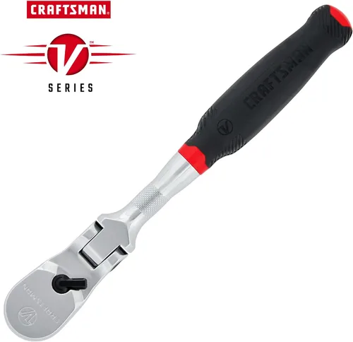 Vista 2 de Llave de carraca V-SERIES de CRAFTSMAN, accionamiento de 1/2 pulgada, 96 dientes, cabeza flexible XL de agarre cómodo (CMMT86336V)