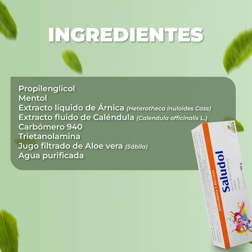 Vista 6 de Gel tópico corporal de mentol, árnica, caléndula y aloe homeopático