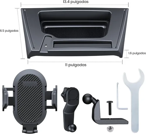 Vista 7 de DIAMOOKY Soporte de teléfono ajustable para Jeep Wrangler JK JKU 2011-2018 Soporte de teléfono multifunción con bandeja de almacenamiento, ajuste