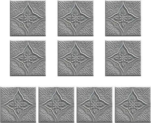 Vista 7 de ECYC Ltd 10 paneles de pared de espuma 3D autoadhesivos de 13.78 x 13.78 x 0.12 pulgadas, paneles de pared de flores 3D para despegar y pegar