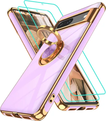 Vista 262 de Funda para Motorola Moto G 5G 2024: Funda Moto G Play 5G 2024 con 2 piezas de protectores de pantalla, soporte de anillo de rotación de 360°