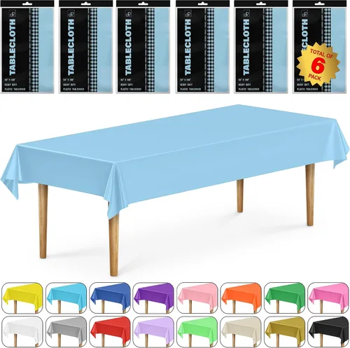Vista 51 de DecorRack 2 Manteles rectangulares de plástico libres de BPA, 54 x 108 pulgadas, mantel de mesa para comedor, mantel rectangular para fiestas