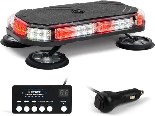 Vista 9 de Xprite Barra de Luz Estroboscópica de Emergencia Ámbar para Techo, Luces Intermitentes de Advertencia y Baliza de Seguridad con Panel de Control