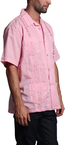 Vista 5 de G-style EE. UU. Remera playera mangas cortas de guayabera cubana para hombres