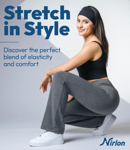 Vista 3 de Nirlon Pantalones de yoga con corte de bota para mujer, pantalones de pierna ancha para mujer, suaves y transpirables, pantalones de yoga para yoga