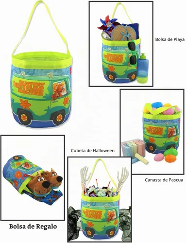 Vista 6 de Scooby-Doo Mystery-Machine - Cesta de regalo de nailon para niños (talla única, azul)