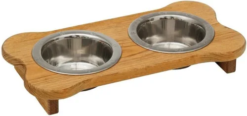 Vista 90 de Poly Lumber - Comedero doble de hueso mediano de 2 cuartos de galón, color negro