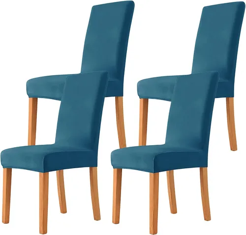Vista 65 de Velvet Chair Covers Beige Gray, Stretch Dining Room Chair Covers 2 Pack, Super Fit Dining Chairs Slipcovers Spandex Washable Kitchen Parson Chair