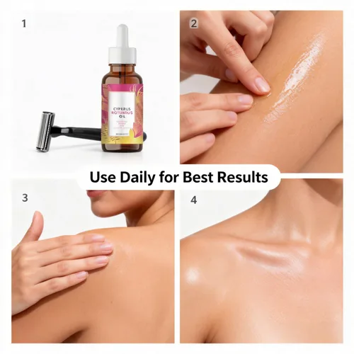 Vista 6 de Cyperus Rotundus Aceite Depilatorio - Suero calmante para después del afeitado y depilación con cera - Cuidado hidratante de la piel para una piel