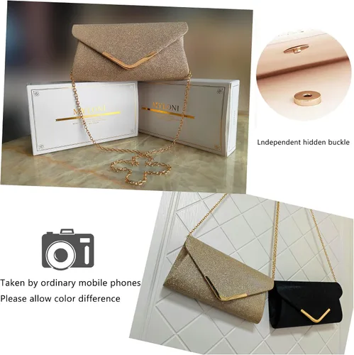 Vista 7 de Bolsos de mano brillantes para mujer, bolso de noche para mujer, bolso de mano para mujer, bolso de mano para fiesta, graduación, boda