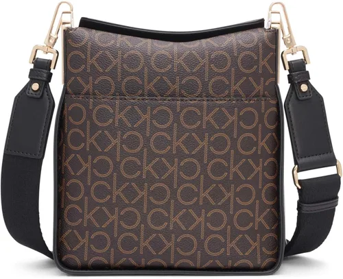 Vista 2 de Calvin Klein Bolso cruzado pequeño Fay NorthSouth, MarrónCaquiNegro