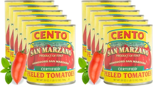 Vista 10 de Cento Tomates de ciruela entera pelada certificada San Marzano, 28 onzas, paquete de 6, 168 onzas