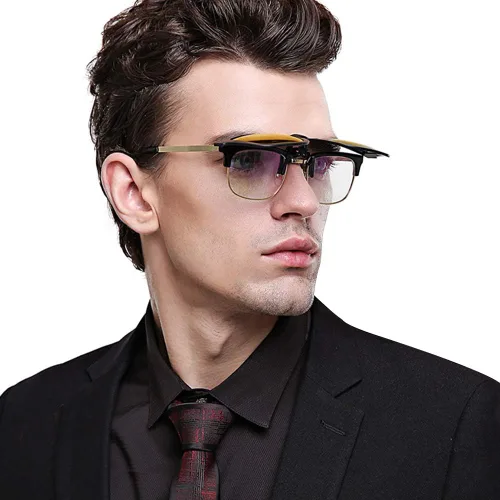 Vista 4 de Gafas de sol con clip de polarización con clip para el aire libre azul Moderado