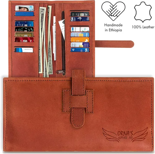 Vista 8 de Orna's Leather Art Carteras, Coñac Rojo, Contemporáneo
