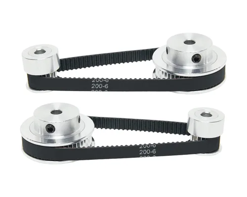 Vista 10 de Juego de 2 piezas 2GT Polea de distribución de aluminio 20 y 36 dientes 5 mm de orificio Rueda sincrónica con 2 piezas Longitud de 200 mm, ancho