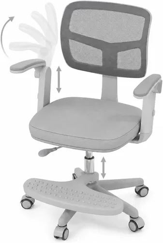 Vista 18 de GLACER - Silla de escritorio para niños, silla de estudio de malla ajustable con ruedas (morado) Swivel Ergonomic Computer Task Chair with Arms
