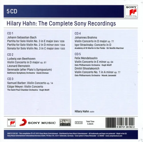 Vista 2 de Hilary Hahn The Complete Sony Recordings