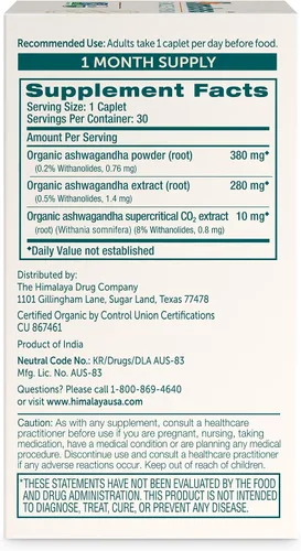 Vista 8 de Himalaya Raíz de Ashwagandha Orgánica, Suministro para 30 Días - Suplementos de Apoyo Suprarrenal a Base de Hierbas para Aliviar el Estrés y Apoyo