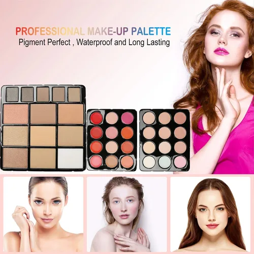 Vista 2 de Pure Vie - 132 colores todo en uno - Set de regalo de maquillaje que incluye una paleta de 94 sombras de ojos altamente pigmentadas brillantes
