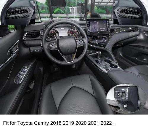 Vista 2 de Rifoda Para Camry Co-Piloto Guantera Lateral Panel de Interruptor Decoración Material ABS Ajuste para Toyota Camry 2018 2019 2020 2021 2022