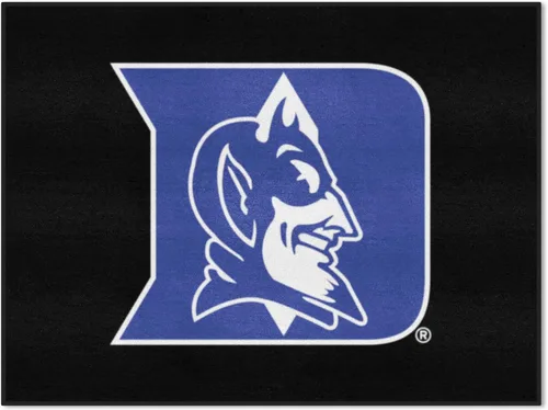 Vista 6 de FANMATS 2630 Duke Blue Devils - Alfombra con forma de baloncesto de 27 pulgadas de diámetro, diseño de baloncesto, con logotipo "D & Devil