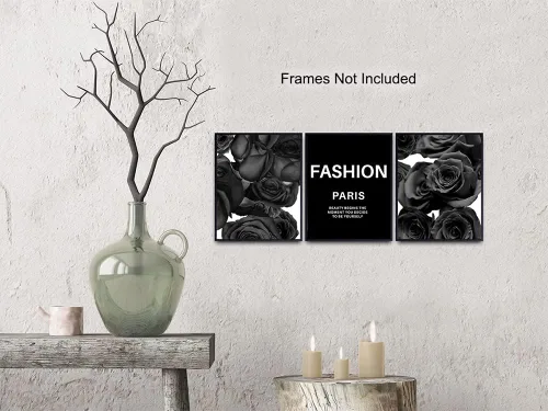 Vista 4 de Juego de frases, juego de póster artístico de pared con cita de inspiración glamorosa, diseño moderno y elegante, decoración única para el hogar