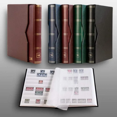 Vista 2 de Prophila stockbook 60 Lados blancos Acolchado con estuche rojo