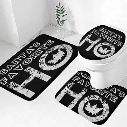 Vista 15 de Juego de 3 tapetes de baño de Halloween de bienvenida, diseño de fantasma, boo, gato, bruja, murciélago, calabaza, juego de alfombrillas de baño