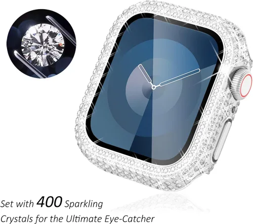 Vista 277 de Surace Bling - Carcasa con protector de pantalla para Apple Watch Series 3, 2, 1 de 1.496 pulgadas